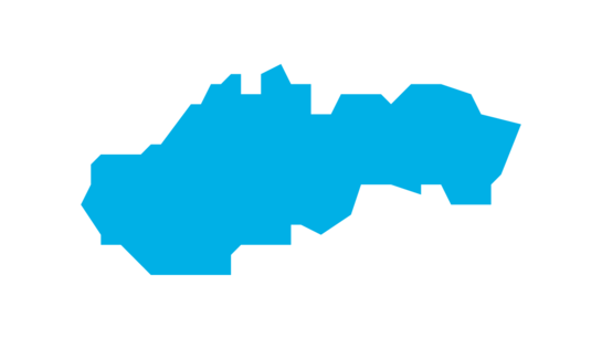 Landkarte von der Slowakei blau eingefärbt