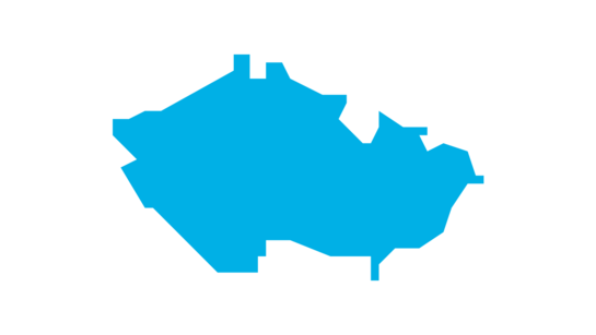 Landkarte von Tschechien blau eingefärbt